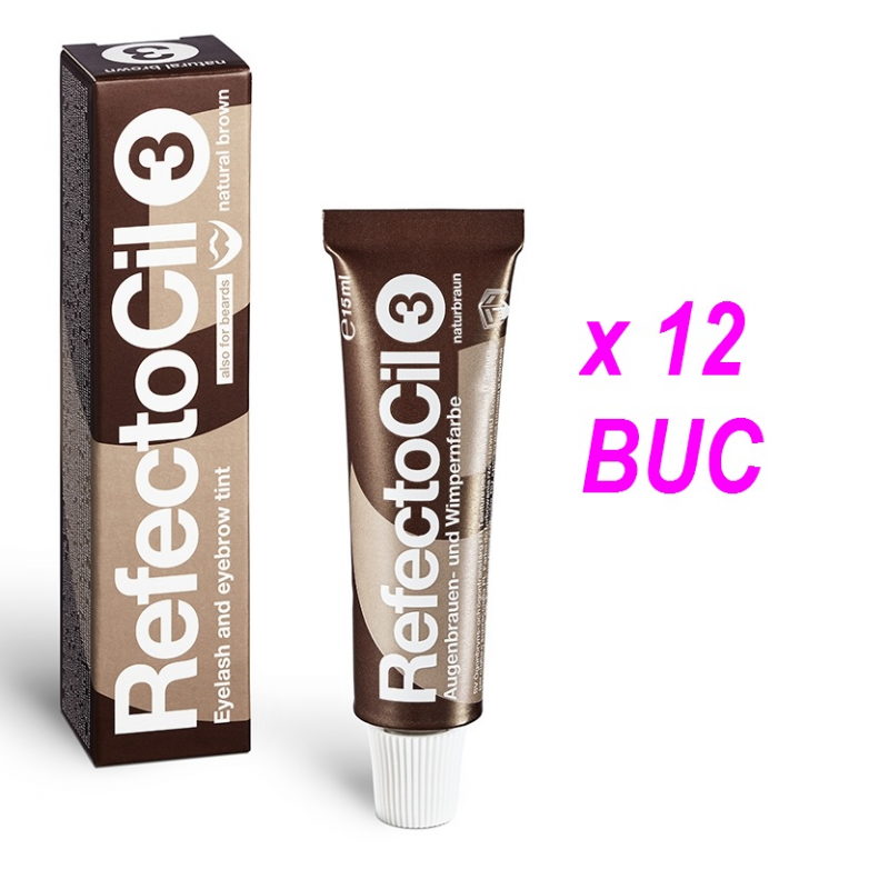 Vopsea sprancene si gene  Refectocil 3 maro natur - 12 buc