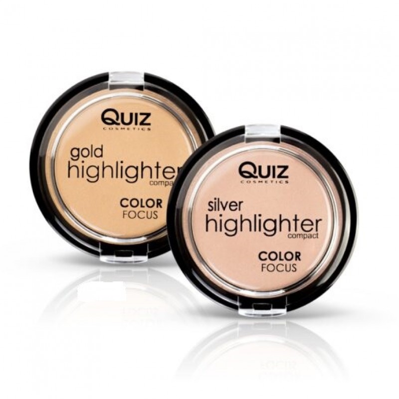 Pudra Iluminatoare QUIZ Highlighter Compact Color Focus – SILVER , 11gr