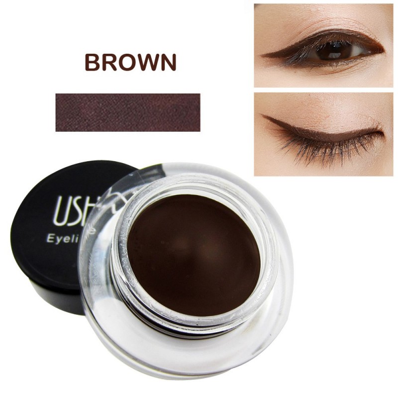 Ushas Gel eyeliner Contur de Ochi cu Pensula Ultra-Rezistent, Maro