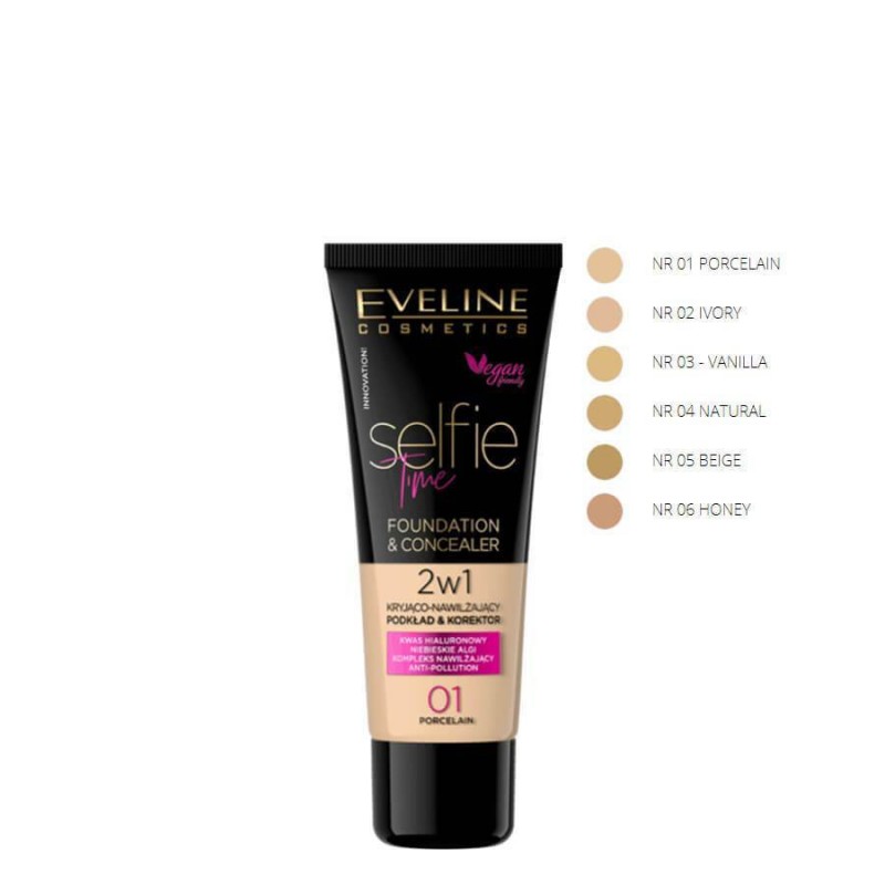 Fond de Ten Eveline Selfie Time 2in1, Foundation&Concealer ,Nuanta - 04 Natural