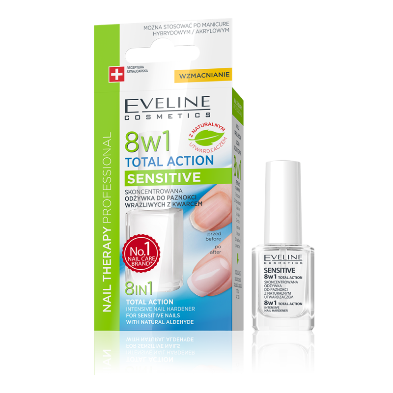 Tratament unghii 8 in 1 Sensitive Eveline Nail Therapy 12ml