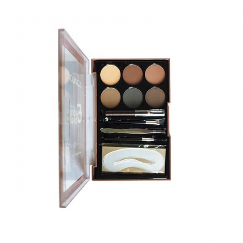 Scanlon Paleta completă stilizare sprâncene, Magic Eyebrow, 6 nuanțe, creion, pensetă, pensulă 01