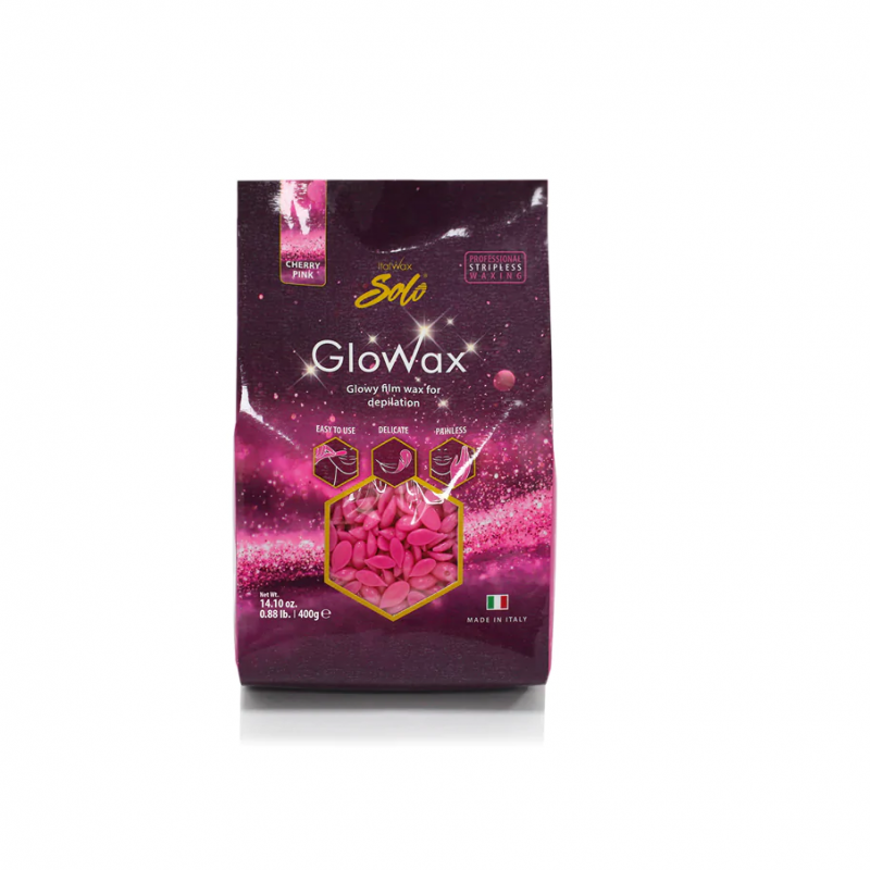 Ceara de epilat film granule Cherry Pink Glowax  Italwax  400 gr