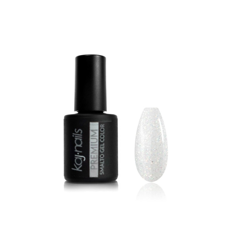 Kaj Nails  Oja semipermanentă  White Multicolor Glitter  70  - 7 ml